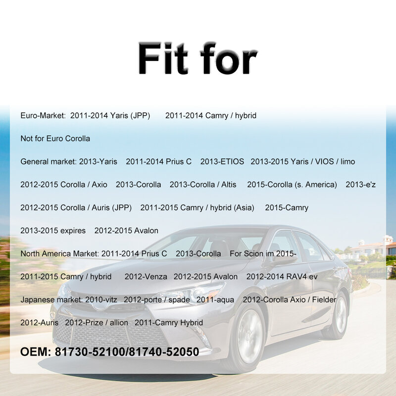 Luces LED para vehículos Toyota Corolla, espejo retrovisor, intermitente, 81740-52050, no Euro Corolla