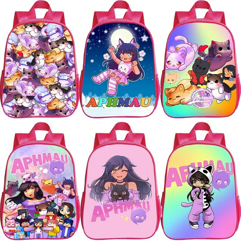 Mochilas de Anime con estampado de Aphmau para niños, mochilas escolares para niños pequeños, bolsas de jardín de infantes, mochila de dibujos animados para niñas, regalos, suministros