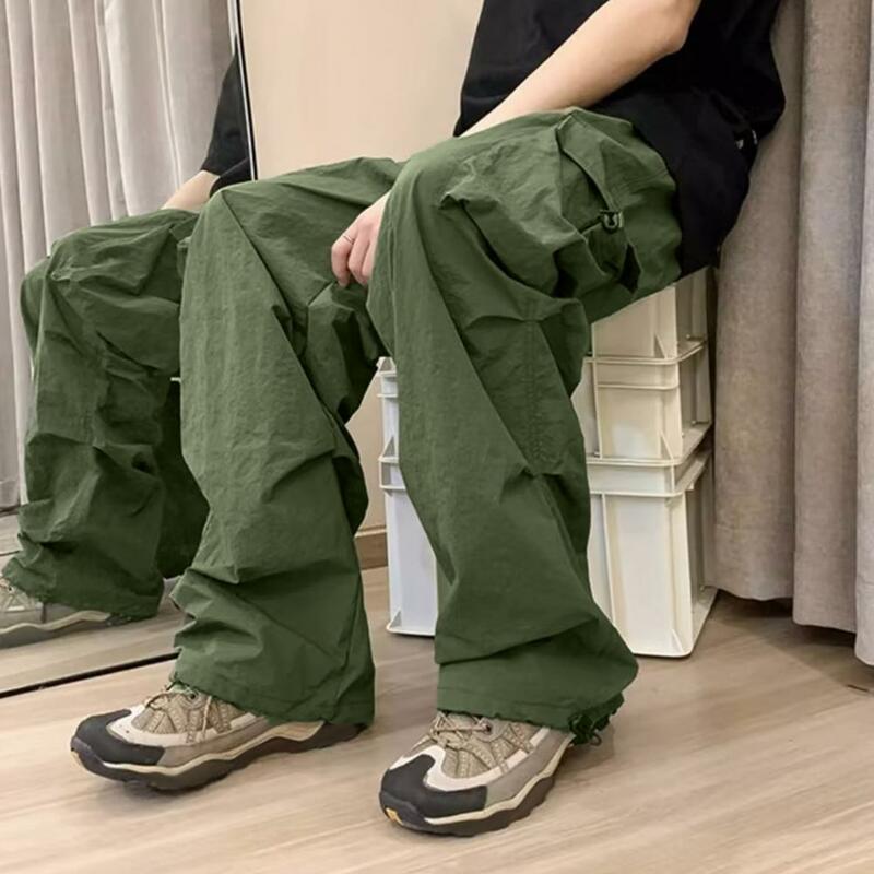 2023 spodnie Cargo damskie odzież robocza Retro luźne w stylu Casual proste spodnie moda szerokie kieszenie spodnie do biegania nogawki Streetwear