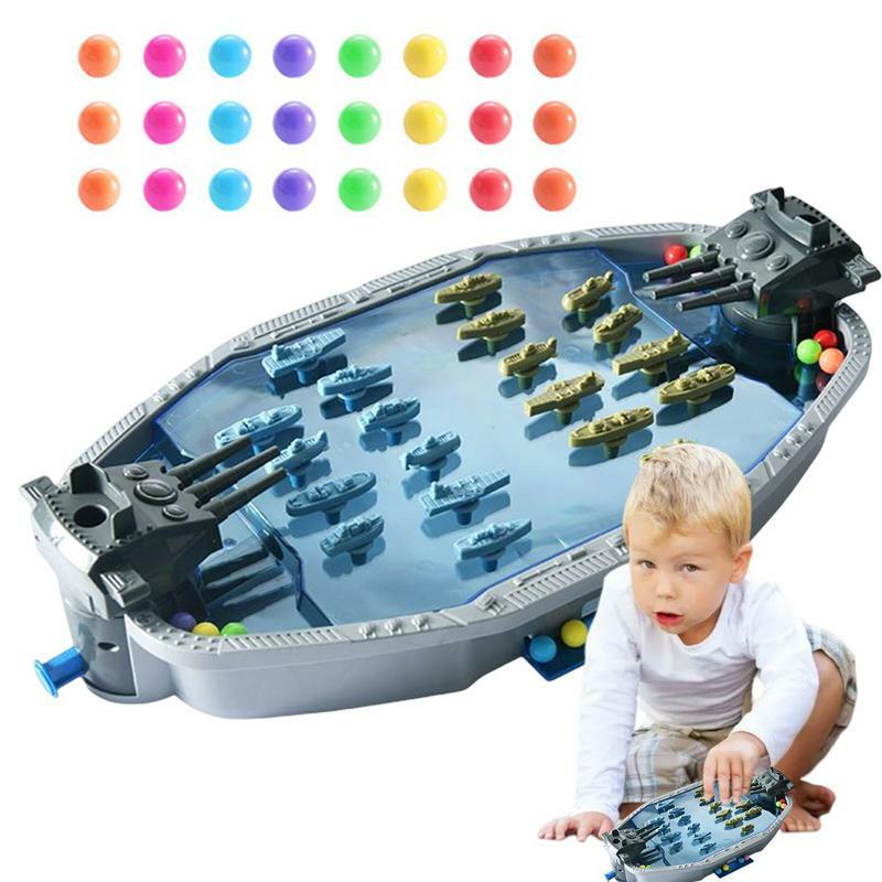Navy Battle Desktop Board Children Desktop Game Dinosaur Model Battle Shooting Bead Parent-Child Interactive Educational Toy