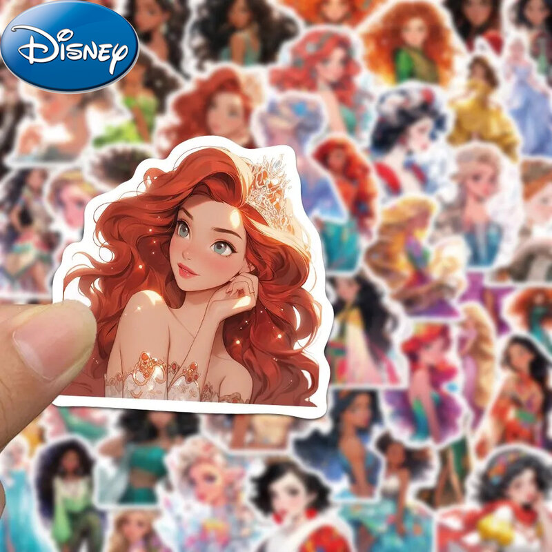 10/30/50pcs Beautiful Disney Escaping Princess Stickers Cute Cartoon Anime Girls Sticker Toy Phone Notebook Water Bottle Decals