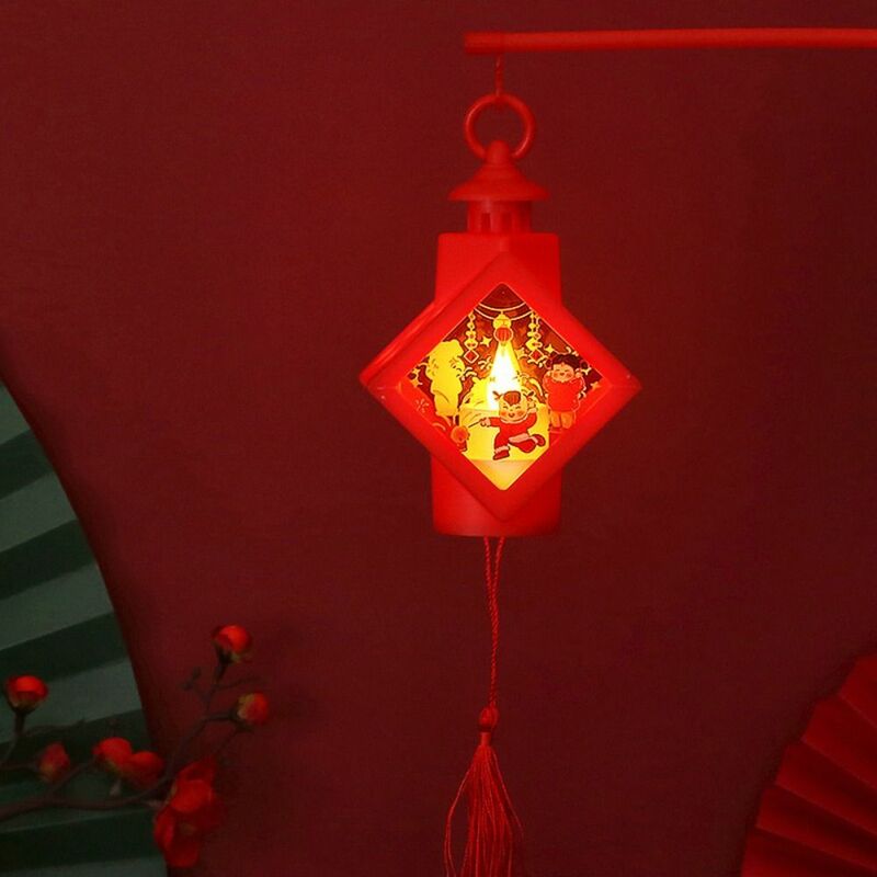 Lanterna a vento illuminata per Festival di primavera incandescente lampada da appendere per la decorazione del Desktop di capodanno LED cinese