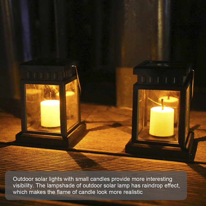 Lampu Taman Surya Luar Ruangan Lilin LED Lentera Tahan Air Menggantung Dekorasi Lampu Lanskap Jalan Halaman Teras Jalan Rumput Lampu