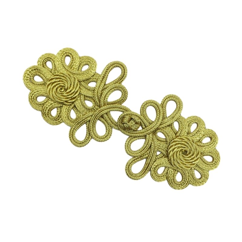 Boucle en forme tournesol en fil d'or 652F, attaches à nœuds sécurisées durables pour costumes/chaussures