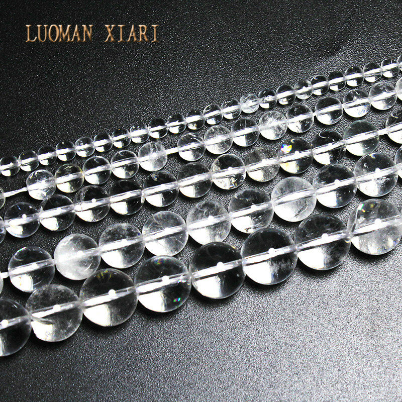 Perline di pietra di quarzo di cristallo di roccia trasparente naturale al 100% all'ingrosso per gioielli che fanno collana di braccialetti fai da te 4/6/8/10/12 mm15.5''