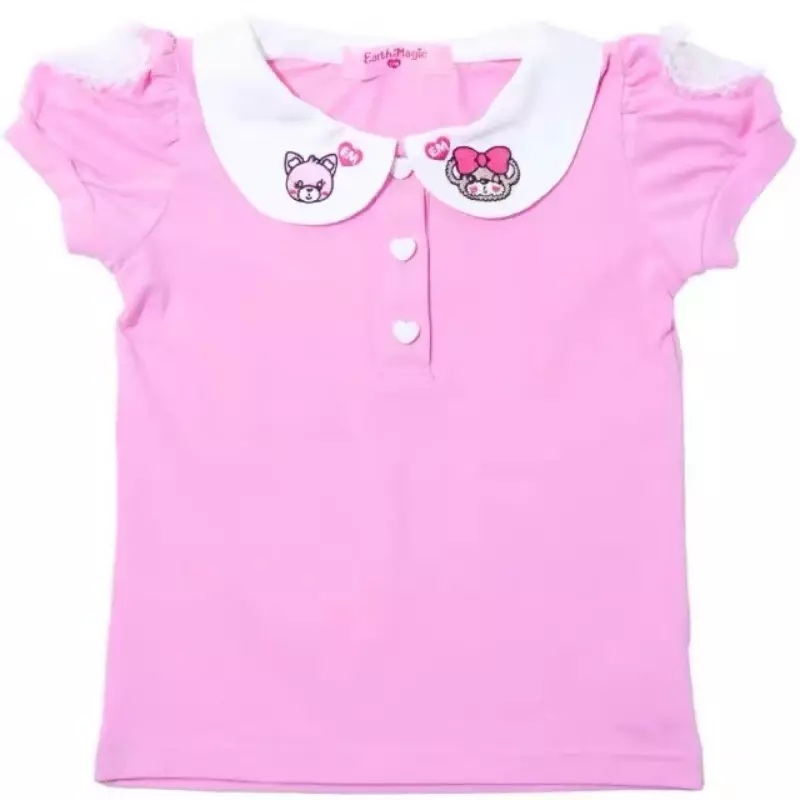 EM Love вышивка детская летняя одежда с коротким рукавом Новинка 2024 модная брендовая детская одежда