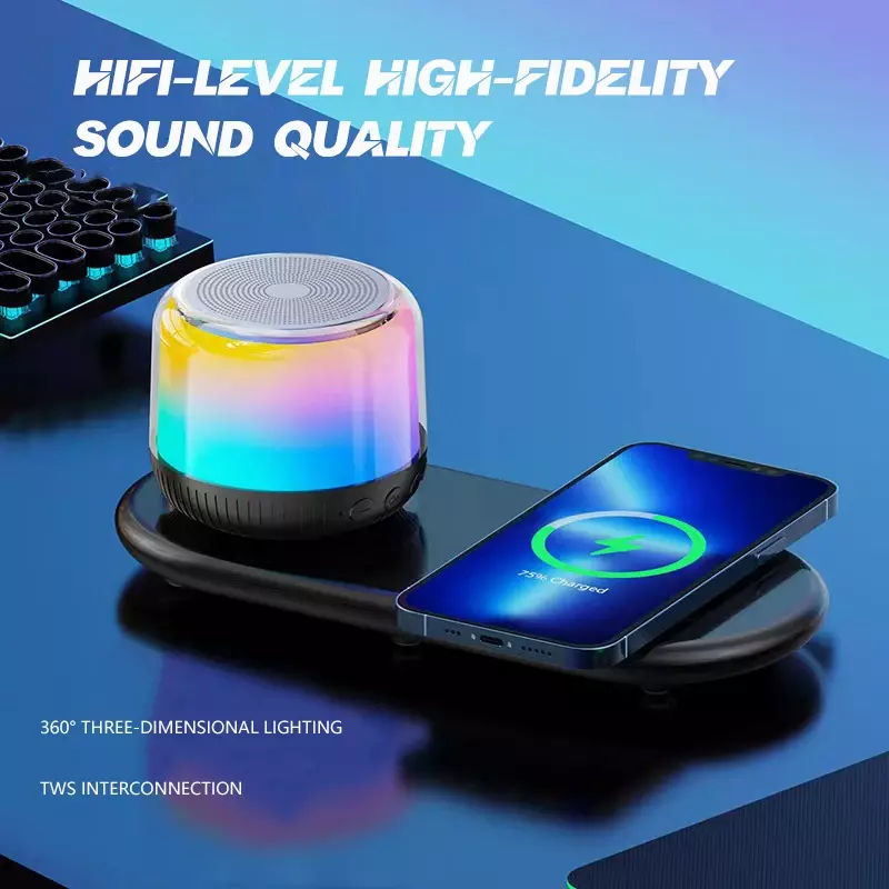 Speaker Bluetooth nirkabel, lampu dekorasi rumah suasana multifungsi RGB warna-warni