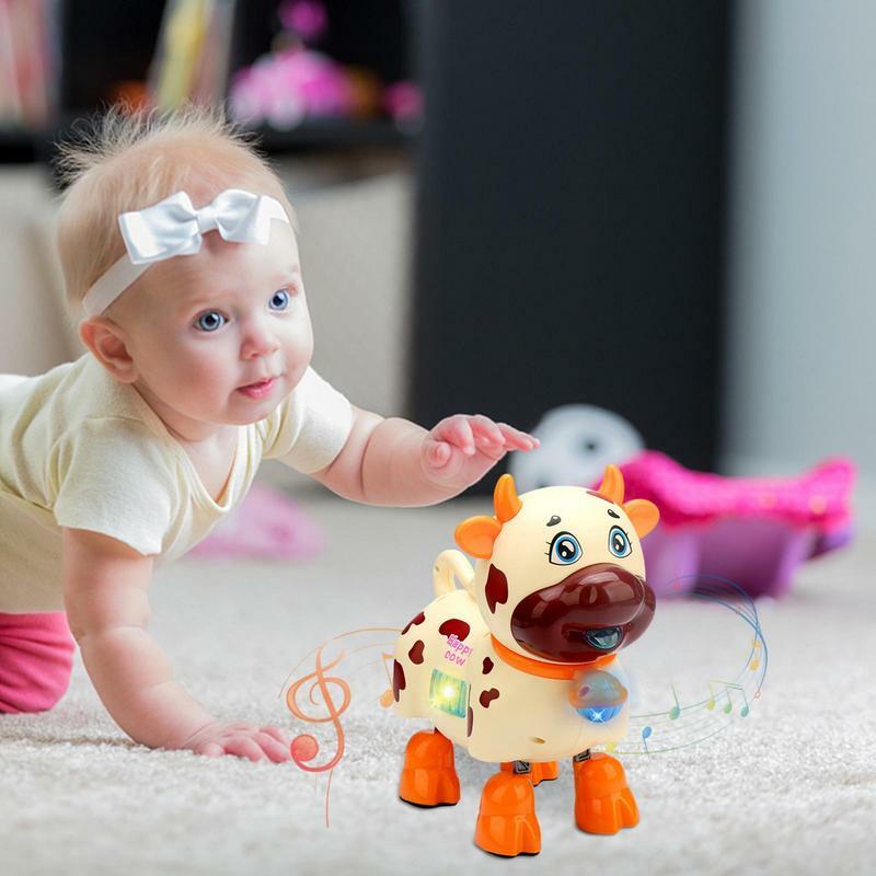 Cow Musical Toys Baby Dancing Walking Baby Cow Toy With Music And LED Lights Swinging Cow Robots Sound Preschool Educational Toy