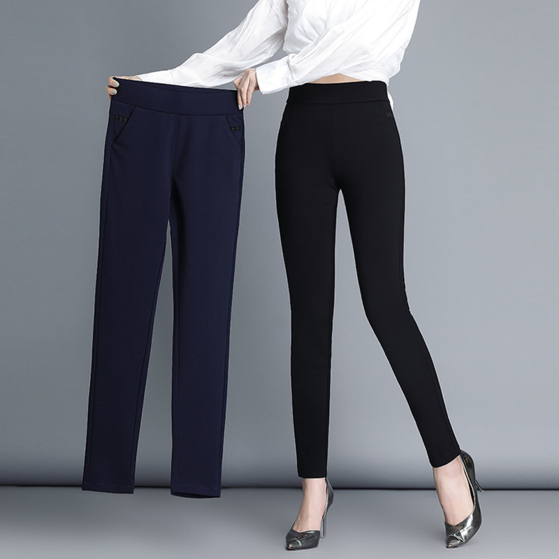 MRMT 2024 baru celana wanita celana ketat elastis sembilan poin kaki musim panas celana lurus pinggang tinggi untuk wanita