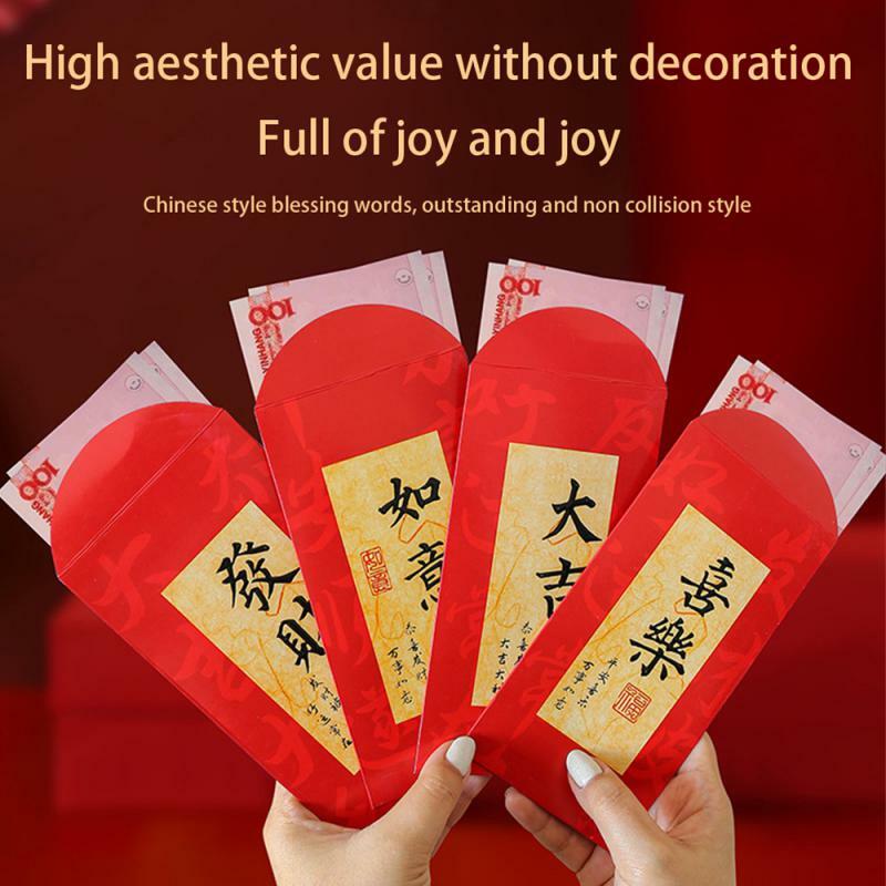 1~8PCS Fashion Auspicious Folding Red Envelopes Durable Traditional Ritual Sense Of Red Envelope Holiday Blessing Festive