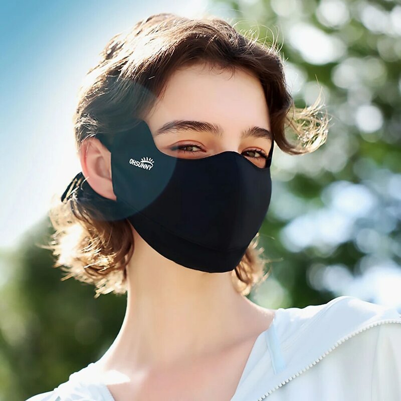Ohsunny-Máscara Facial Respirável de Proteção Solar, Forro de Sensação Fresca, Anti-UV, Boca Aberta, UPF 2000 +, Ao Ar Livre, Novo, 2022, 2024
