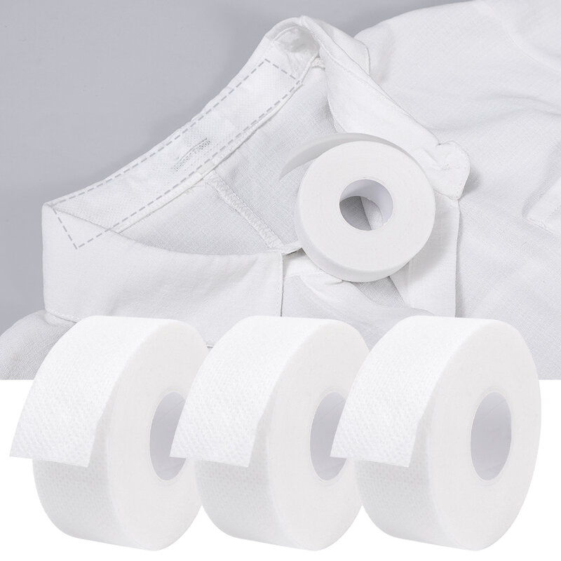 일회용 셀프 접착 칼라 스티커, 여성 남성 흡수성 먼지 방지 티셔츠 칼라 스티커 보호대 목 라이너 패드 8M x 2.CM