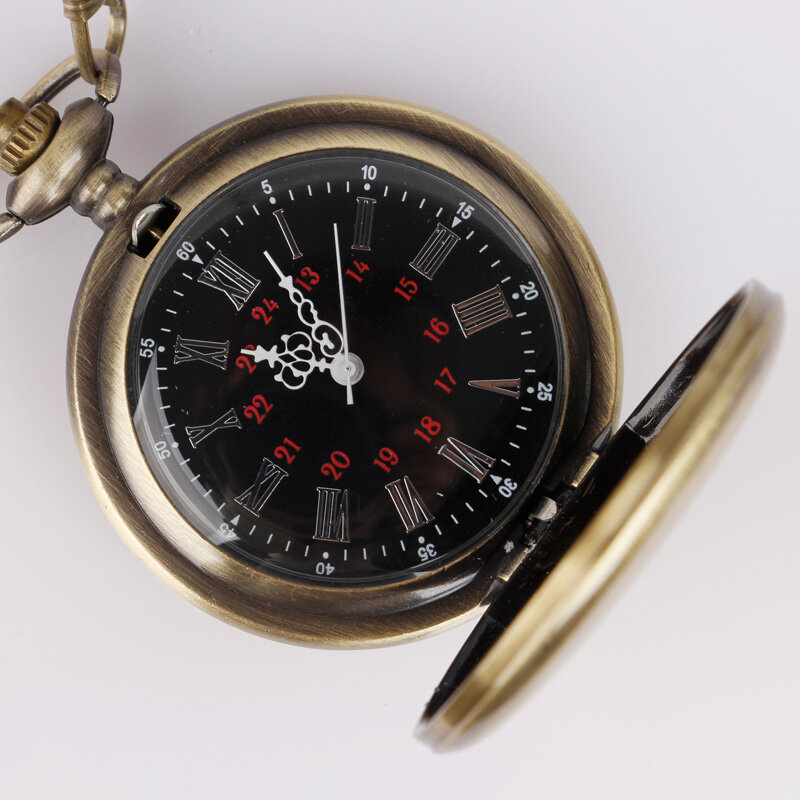 Reloj de bolsillo de cuarzo para hombre y mujer, pulsera lisa de plata, collar, colgante, regalo, CF1209