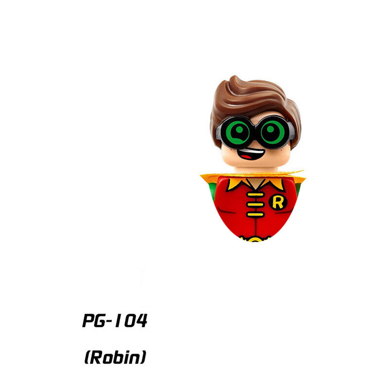 Bloco de construção pg8032, super hero, robin, palhaço, harley quinn, batman, brinquedo de aniversário para menino