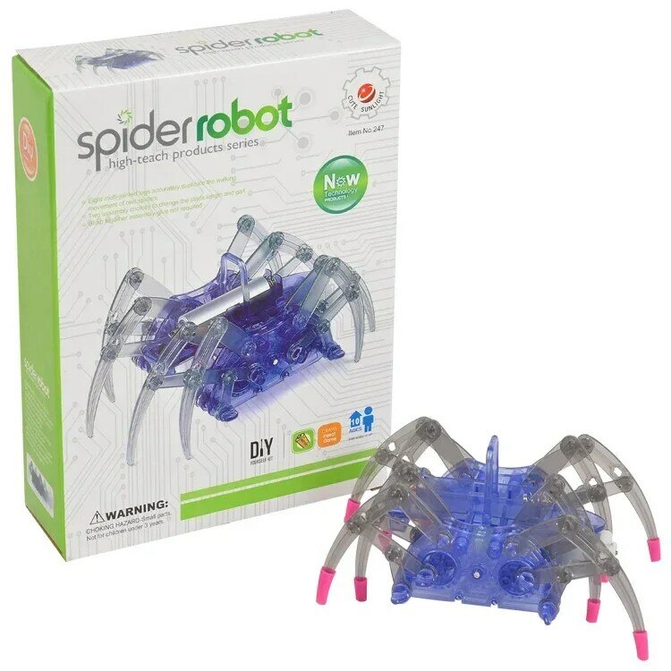 インテリジェント電動スパイダーロボット玩具,DIYキット,組み立てパズル,楽しい電子ペット,DIY