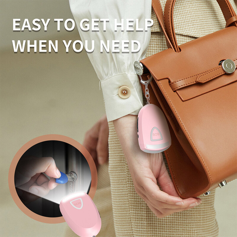 Porte-clés d'alarme personnelle portable, alarme de sécurité extérieure avec pendentif lumineux pour sac à dos