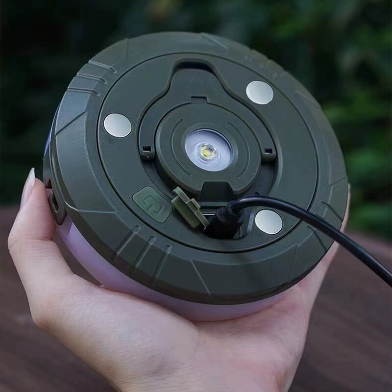 USB wiederauf ladbare Camping Licht Outdoor Zelt Licht mit Magnet haken LED Taschenlampe gefaltet warmes Licht 8 Meter