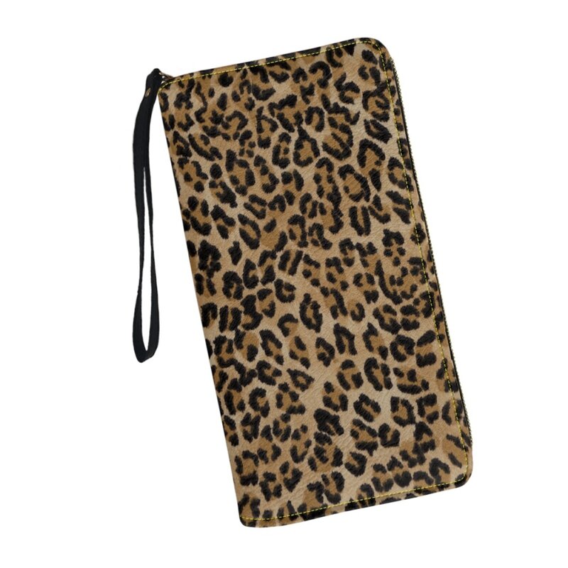 Classic Leopard Women Wallet Zipper Long Travel Girls Purse Luxury PU Leather Wristlet Wallets for Girls Casual Card Holder 2023