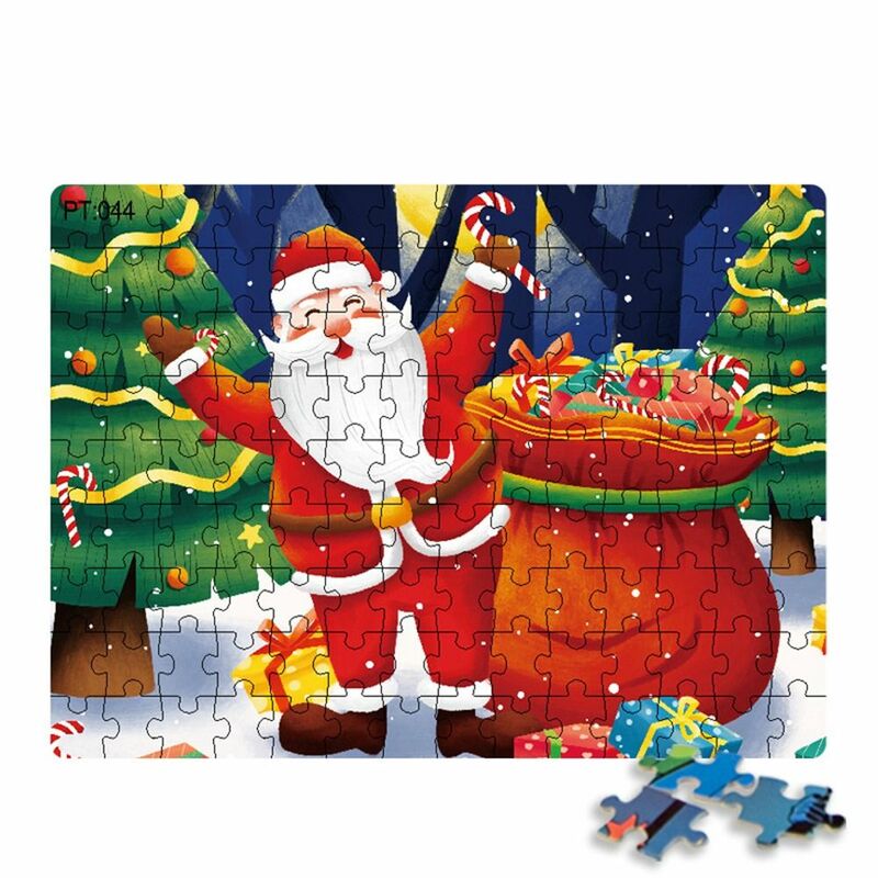 Intelektualnie korzystne świąteczne Puzzle Jigsaw papierowe wczesna edukacja Puzzle dla dzieci Montessori 126 sztuk Puzzle
