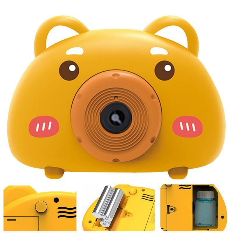 Машинка для пузырей в форме камеры, автоматическая электрическая игрушка-Воздуходувка с мультяшными животными, игрушка для летних игр на открытом воздухе, подарок для детей