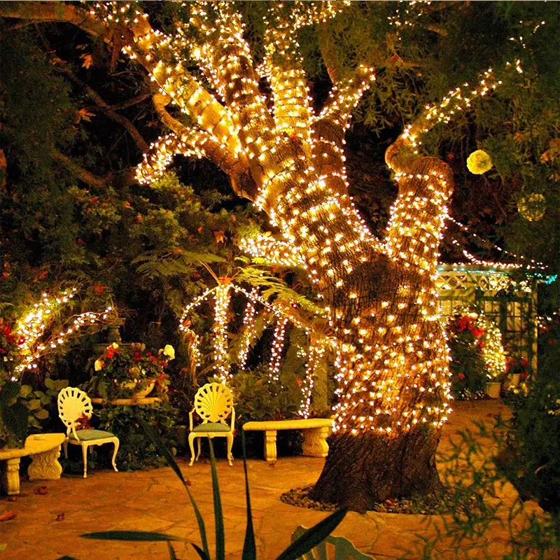 Solar Light String Color Multi-mode Decoration Outdoor Party Christmas Tree LED Light String Remote Control Camping Waterproof