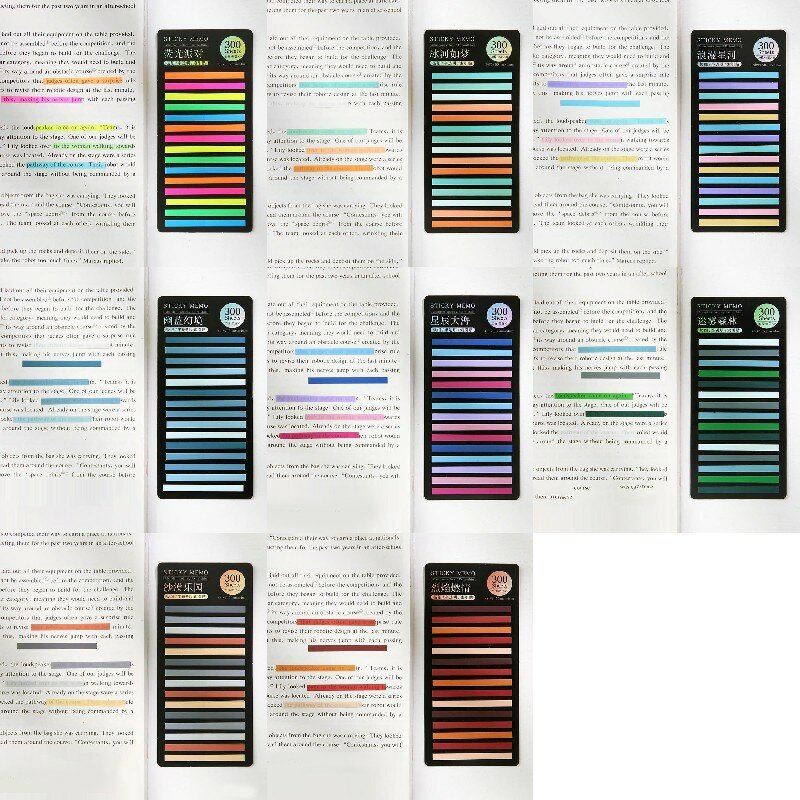 300 fogli Rainbow Color Index Memo Pad Posted It Sticky Notes Paper Sticker Notepad segnalibro materiale scolastico cancelleria Kawaii