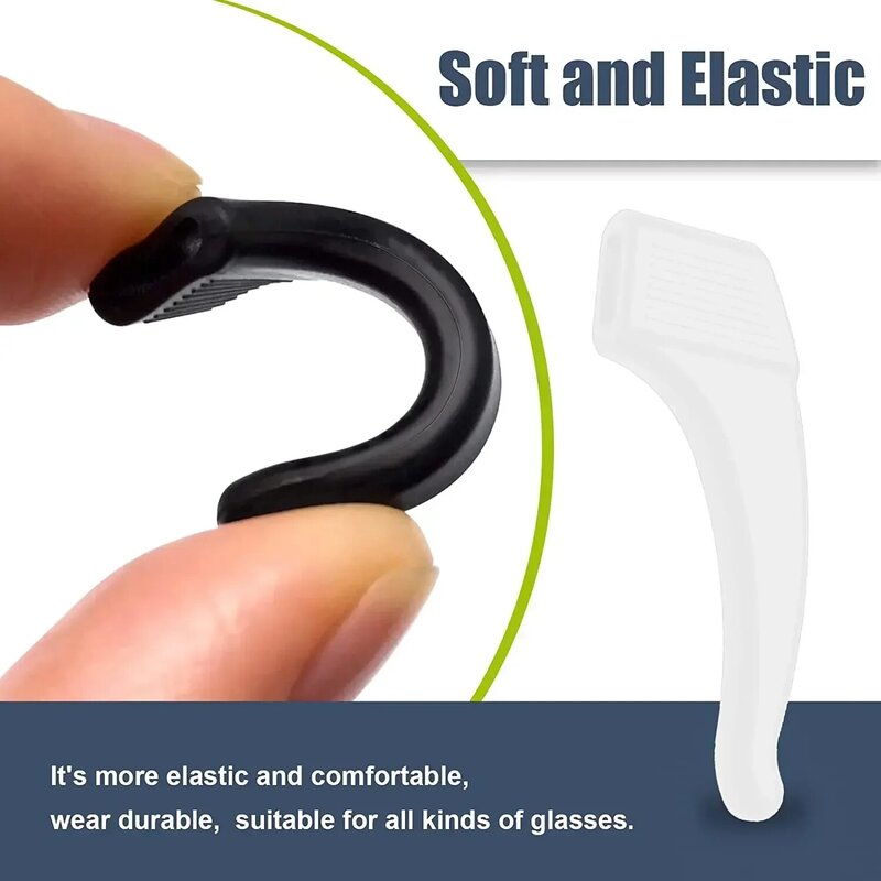 Anti Slip Ear Hook para óculos, Silicone Grip, Temple Tip Holder, Eyewear Acessórios, Eyeglasses Grip, Moda