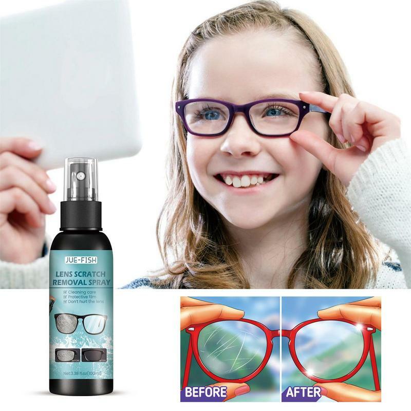 Limpiador de cristales de 100ML, Limpiador de lentes, solución de limpieza de gafas de sol, botella de Spray, suministros de accesorios para gafas