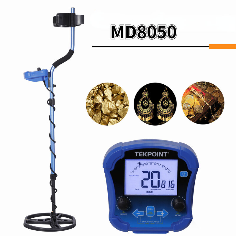 MD8050   Metal Detector 11 Inch Waterproof Search Coil gold finder Jewelrys Treasure Underground Gold Metal Finder