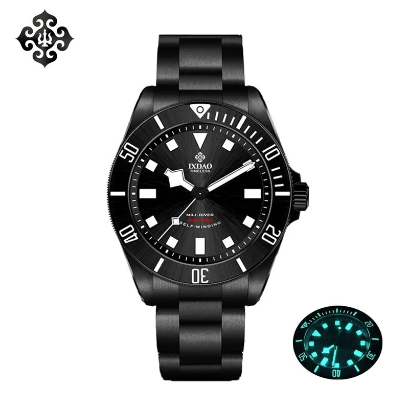 IXDAO 남성용 자동 기계식 시계, 블랙 베이더 PT5000 티타늄 패션 스포츠 다이빙 시계, BGW-9 시계, 2024 신제품