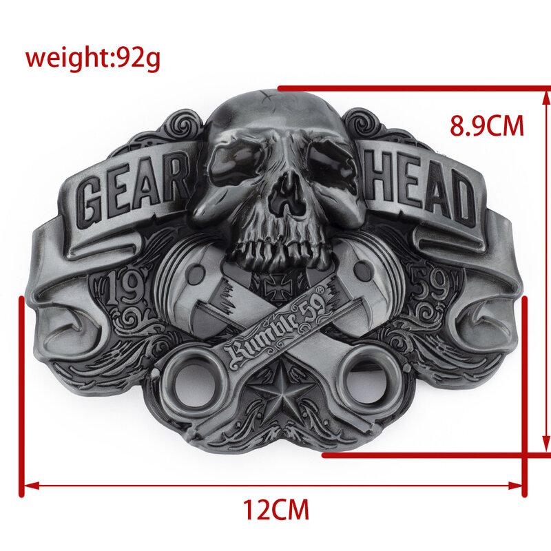 Gear Head Belt Buckle Piston Skull Ghost Locomotive