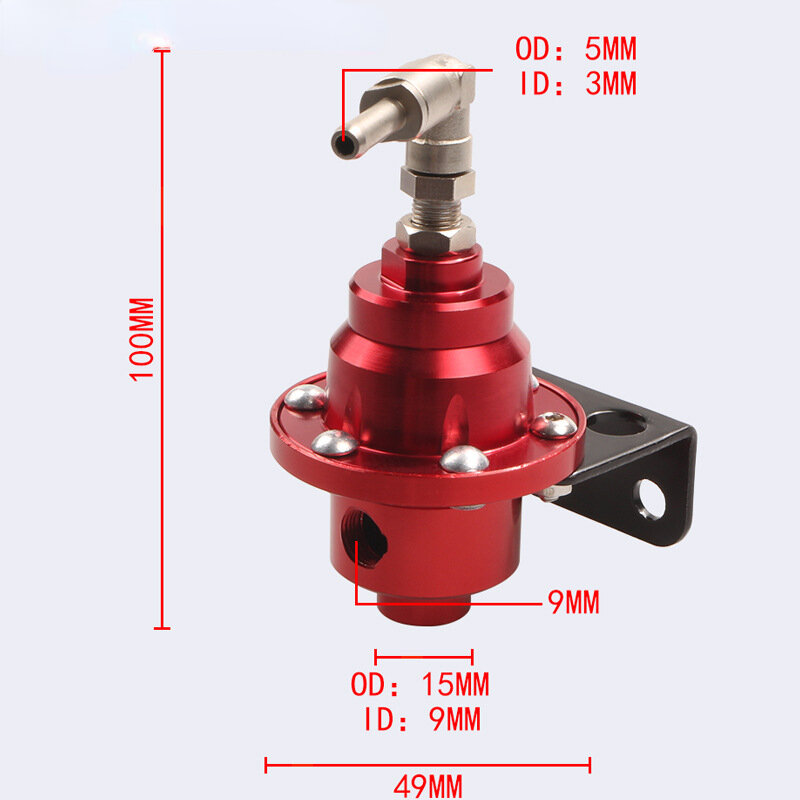 Automobile refitted adjustable fuel pressure regulating valve, fuel supercharger pressure regulator with meter