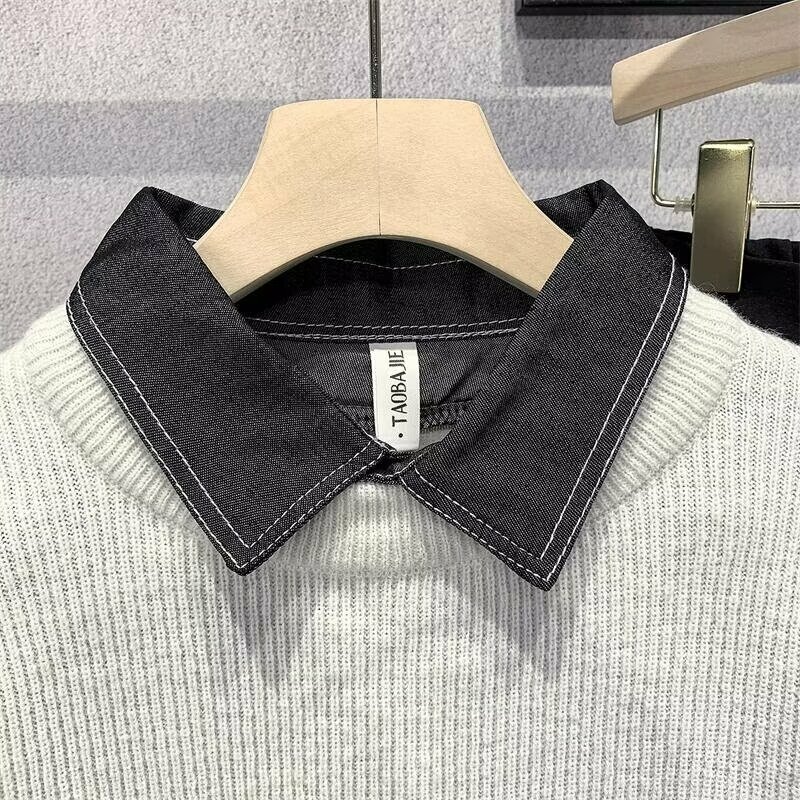 2024 New Arrival Fashion Autumn Winter Knitted Cashmere Men's Round Neck Pullover Knitwear Thickened Sweater Plus Size C68