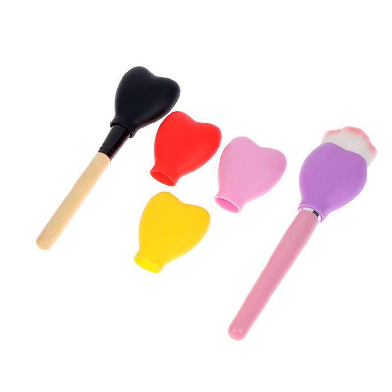 3Pcs Silicone Makeup Brush Dust Guards Protection Cover Storage Box Holder