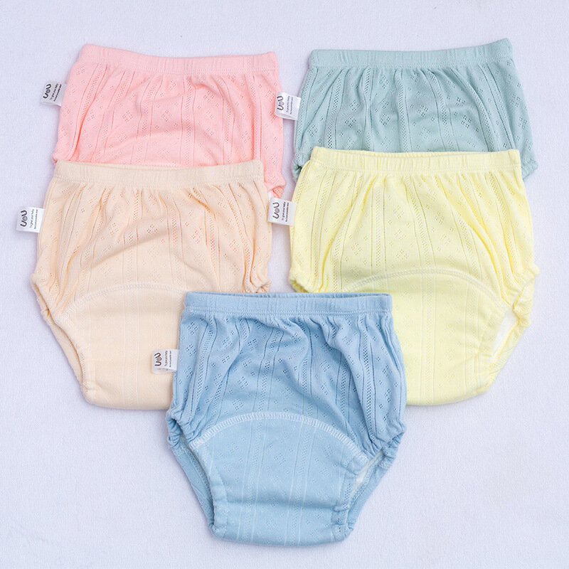 Newborn Training Pants Baby Shorts Solid Color Washable Underwear Boy Girl Cloth Diaper Reusable Nappies Infant Panties
