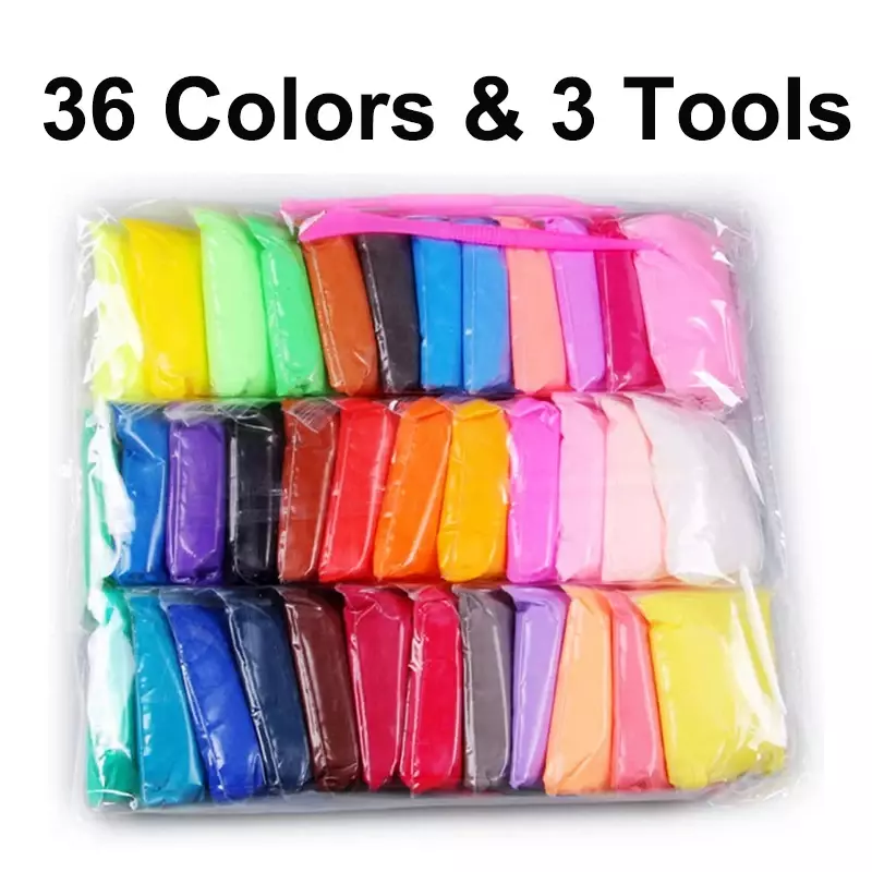 36 Colors Air Dry Plasticine Modeling Clay for Children Polymer Educational 5D Toy for Kids Gift Play Light Playdough Slime