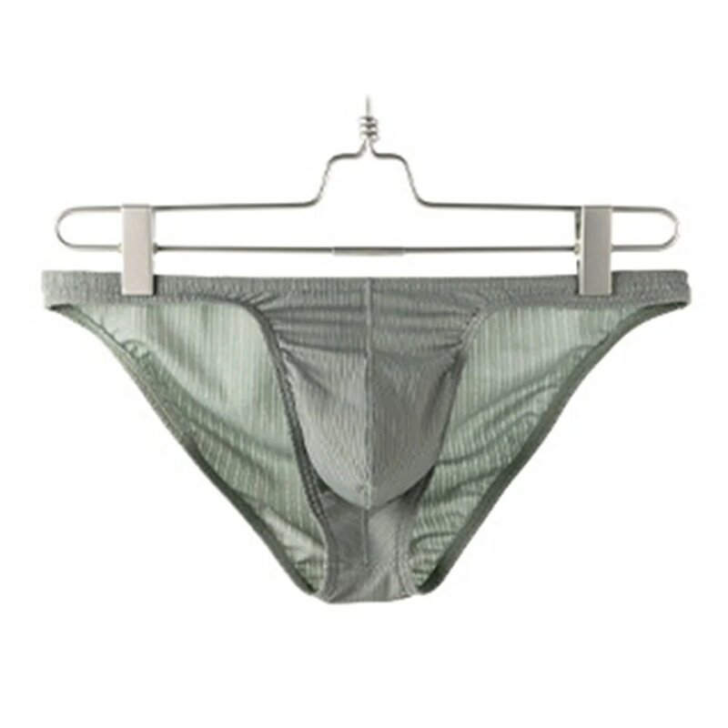 Men Sexy U Convex Pouch Briefs Low-Waist Panties Underwear Bikini Breathable Moisture Underpants Solid Color Seductive Lingerie