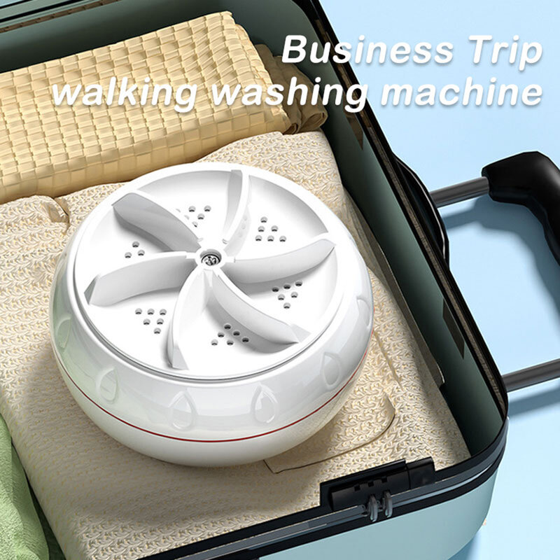 Mini lavadora portátil de 60W, lavadora de turbina ultrasónica, lavadora multifuncional, limpieza de calcetines, ropa interior