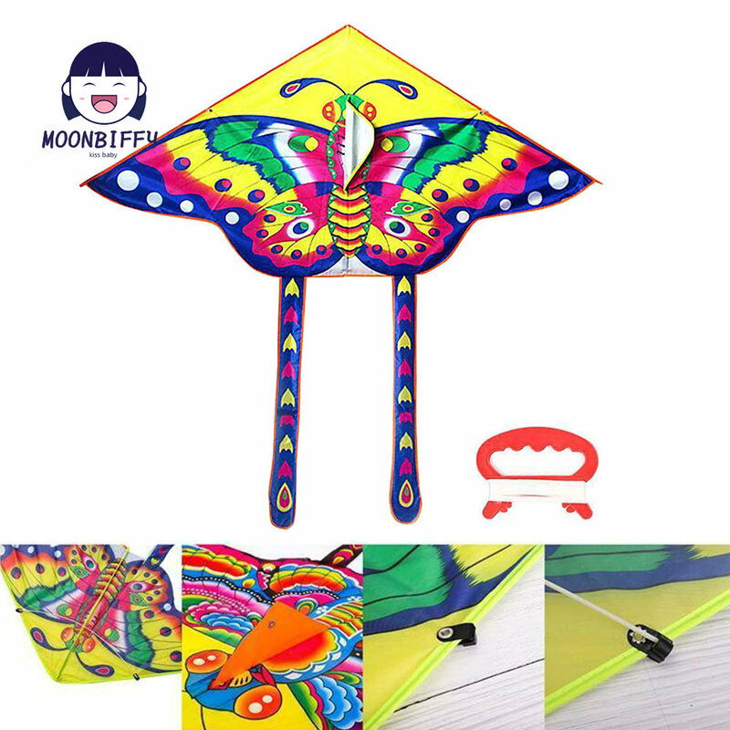 90cm Traditional Butterfly Kite Medium Colorful Butterfly Styles Foldable Kite Recreation Outdoor Toys for Kids Random Kites Toy