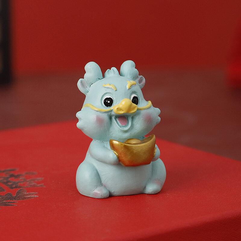 Figurine artisanale du zodiaque chinois, micro paysage, dragon mignon, figurine chic, décor de bureau fait à la main, nouvel an, 2024