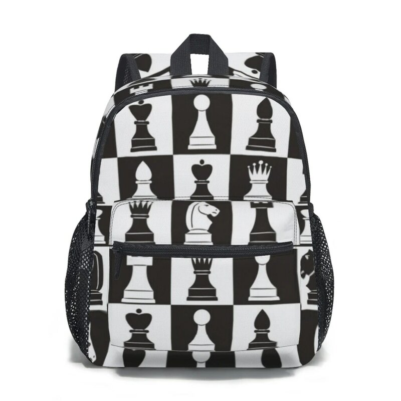 قطع الشطرنج على ظهره ، رياض الأطفال حقيبة مدرسية Mochila