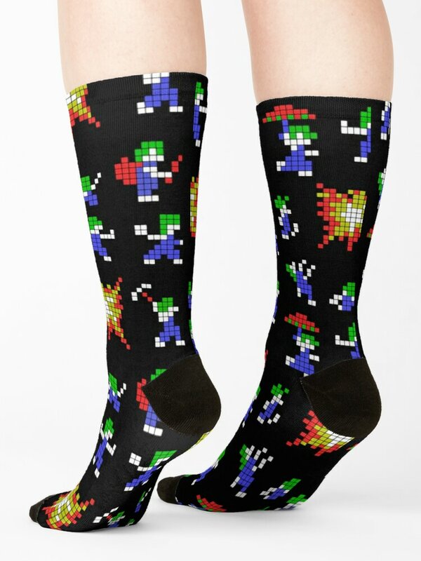 Lemmings 8-Bit Sokken Bewegende Kousen Mode Grappig Cadeau Professionele Running Heren Sokken Dames