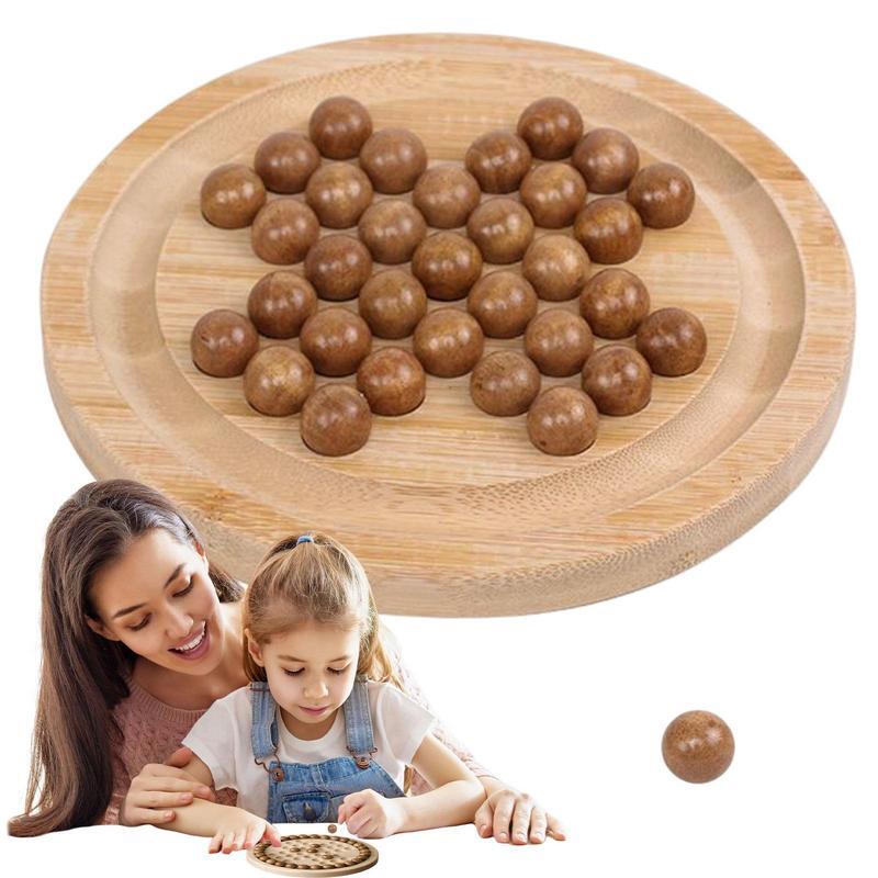 Wooden Chess Game Puzzle Kongming Single Chess Puzzle Game Battle Toys For Kids And Adults In Classroom Home Or Bar