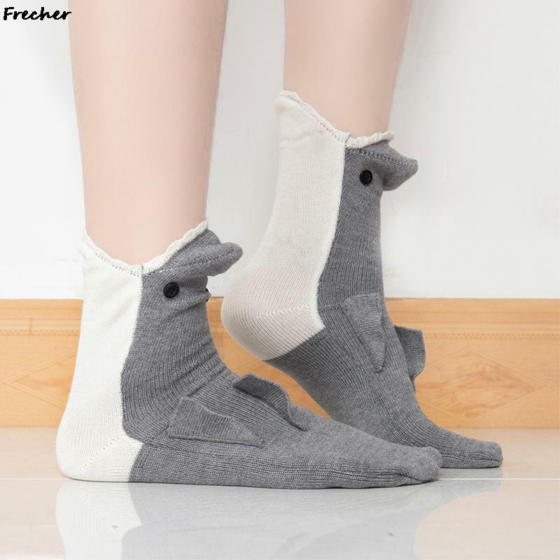 1 Pairs Lovely Shark Socks Winter Unisex Warm Floor Socks Christmas Funky Knitwear Cute Fish Funny Crocodile Sox Footwear