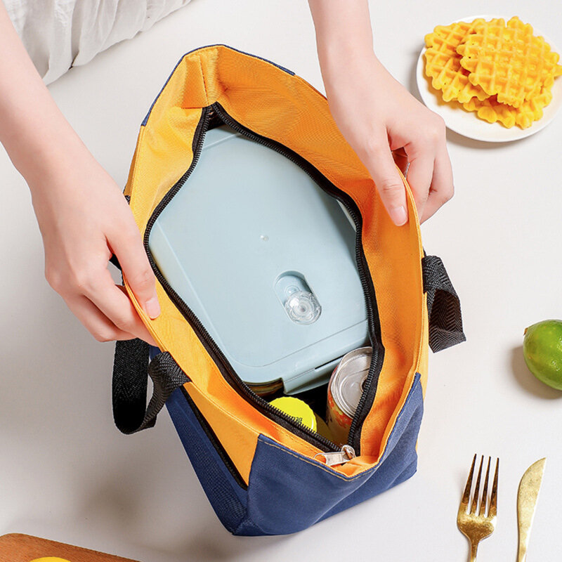 Ланч-бокс большой емкости, удобная практичная водонепроницаемая переносная сумка на молнии для пикника Bento для мужчин и женщин