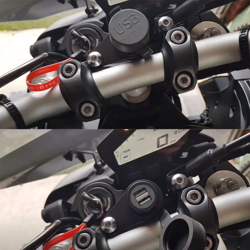 Модифицированные аксессуары для мотоциклов, двойной USB-адаптер для зарядного устройства для MT-09 SP-MT07 XSR700 XSR900 для