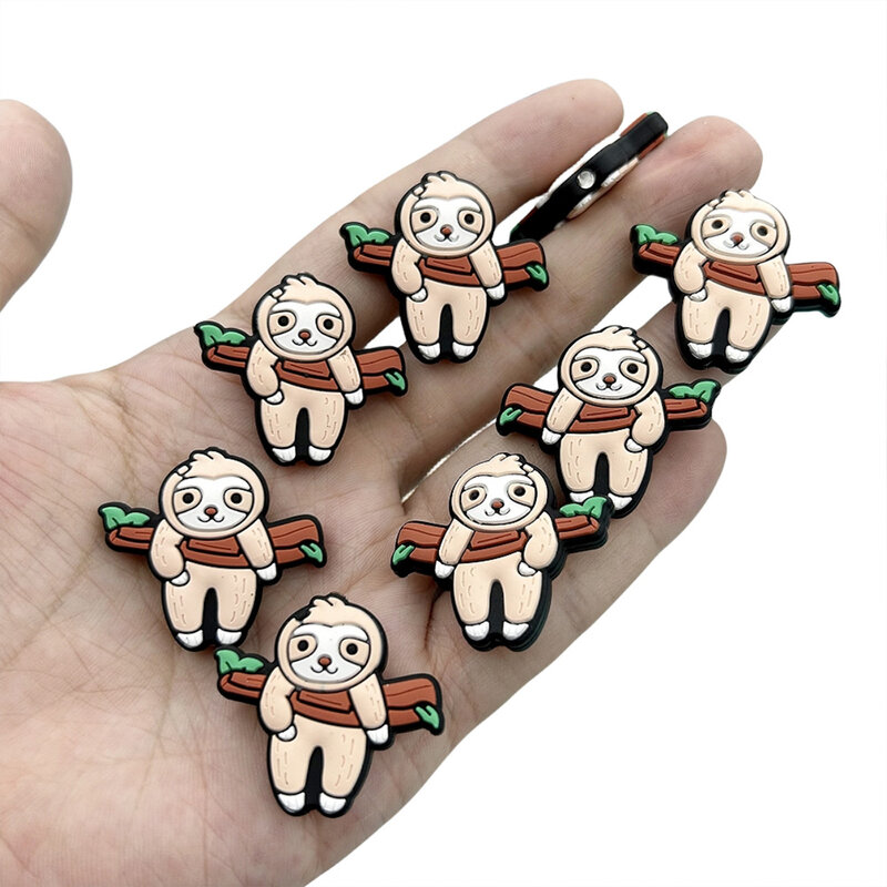 10 buah/lot Sloth DIY manik-manik silikon untuk bayi kartun dot rantai kalung Aksesori aman keperawatan mengunyah Kawaii mainan hadiah
