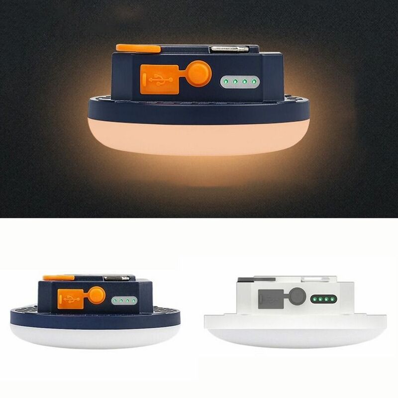 Lampu berkemah LED, alat penerangan luar ruangan tenda kuat isi ulang daya USB Magnet kuat