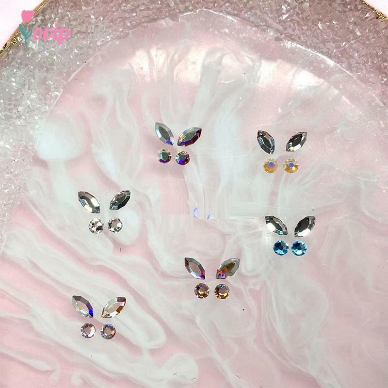 4 sztuk/pudło dentystyczne perełki kryształowy diament Ornament różne kształty kolorowe zęby biżuteria proteza akrylowa