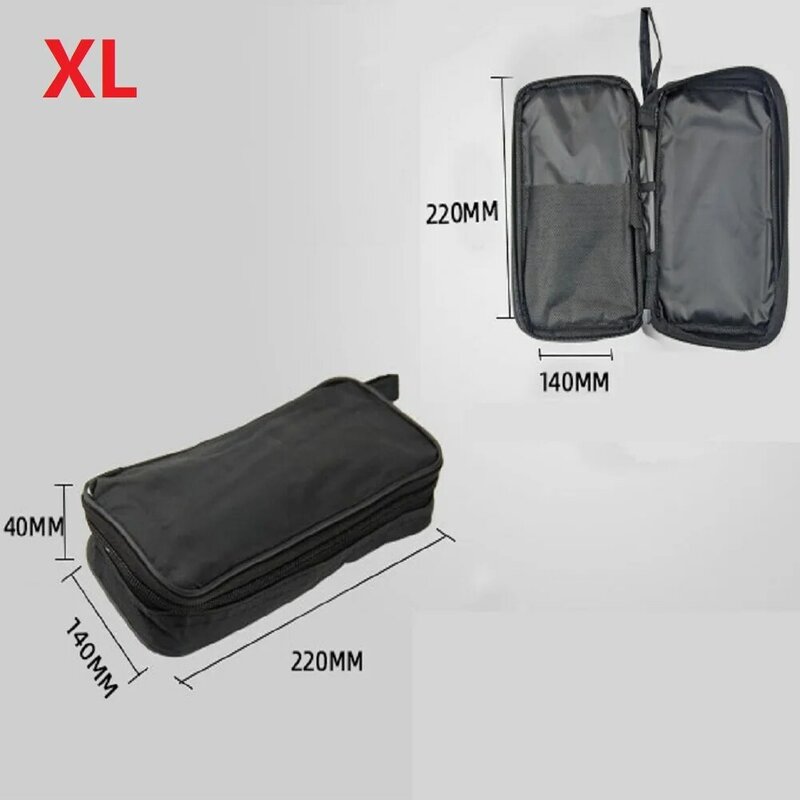 Tas peralatan kain S/M/L tas lembut antiguncangan kualitas tinggi 1x tas Multimeter hitam untuk Multimeter Digital praktis